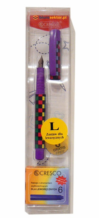 Pióro ze stalówką dla leworęcznych 6 naboi COLLEGE CRESCO