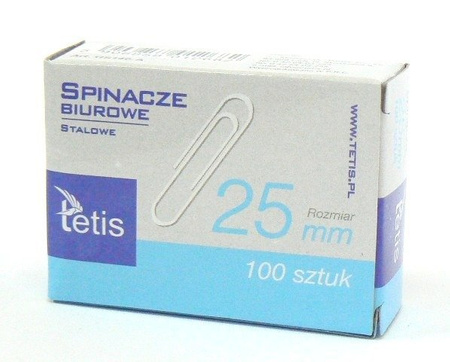 Spinacz biurowy okrągły 25 mm Tetis