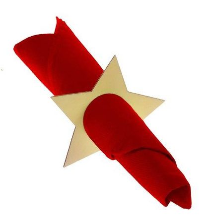 Gwiazdki obrączki drewniane na serwetki 4 szt. Arpex