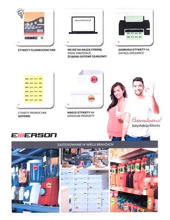 Etykiety samoprzylepne kółka ZIELONY NEON 40 mm EMERSON