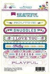 Naklejka tag SWEET ROUTINE MINI MESSAGES SENTIMENT STICKERS 7 szt. webster`s pages