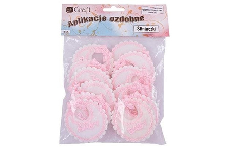 Aplikacja 5,5 cm ŚLINIACZEK BABY RÓŻOWY dpCraft