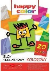 Blok techniczny A3 KOLOROWY 20 arkuszy happy color