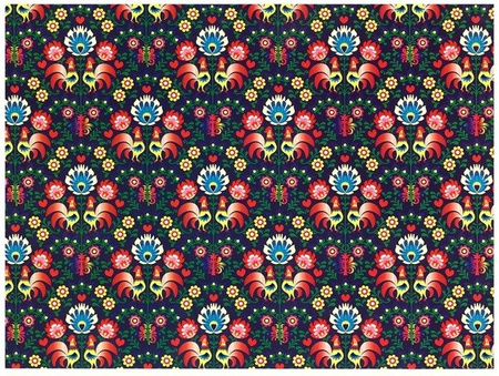 Wycinanka A4 samoprzylepna WIELKANOC WZORY REGIONALNE ŁOWICKIE FOLK CORMORAN