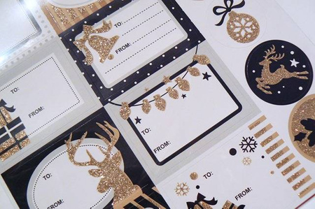 Etykiety na prezenty samoprzylepne GLAMOUR BROKATOWE BOŻE NARODZENIE 23 szt. Arpex