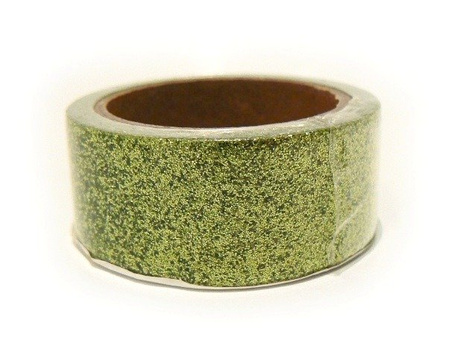 Taśma dekoracyjna samoprzylepna JASNOZIELONA brokatowa 1,8 cm 2 m Aliga