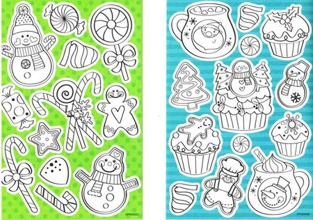 Świąteczne naklejki do kolorowania 4 arkusze Arpex