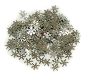 Konfetti ŚNIEŻYNKI SREBRNE 15 mm 15 g Arpex