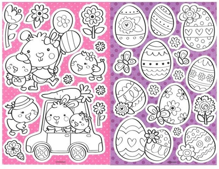 Wielkanocne naklejki do kolorowania 4 arkusze 50 szt. Arpex