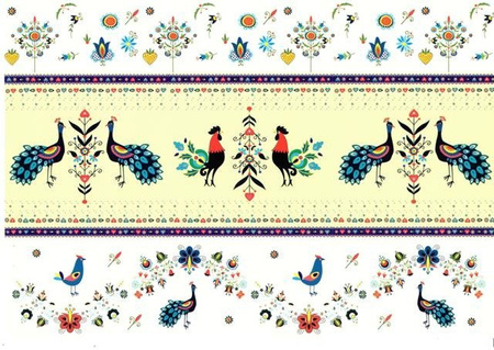 Wycinanka A4 samoprzylepna WZORY REGIONALNE KASZUBSKO-LUDOWE CORMORAN