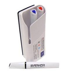 Marker suchościeralny ze stożkową końcówką 3 kolory + gąbka magnetyczna Teris