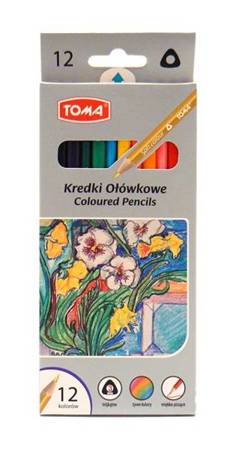 Kredki ołówkowe 12 kolorów TOMA